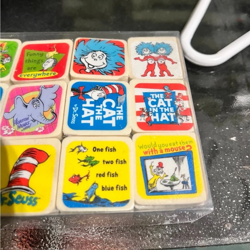 Dr. Seuss Green Eggs and Ham Cat in the Hat School erasers square x 60